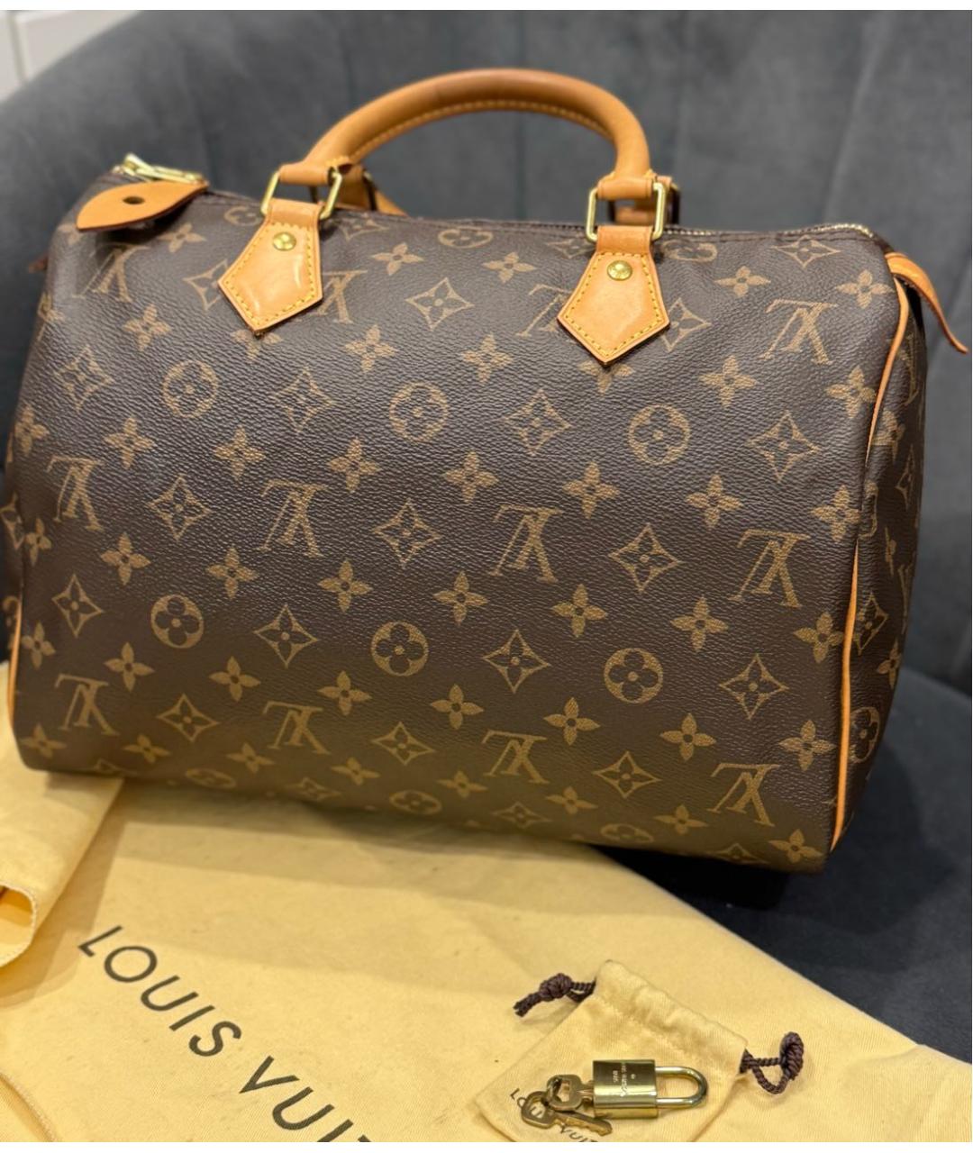 LOUIS VUITTON Коричневая сумка с короткими ручками, фото 3