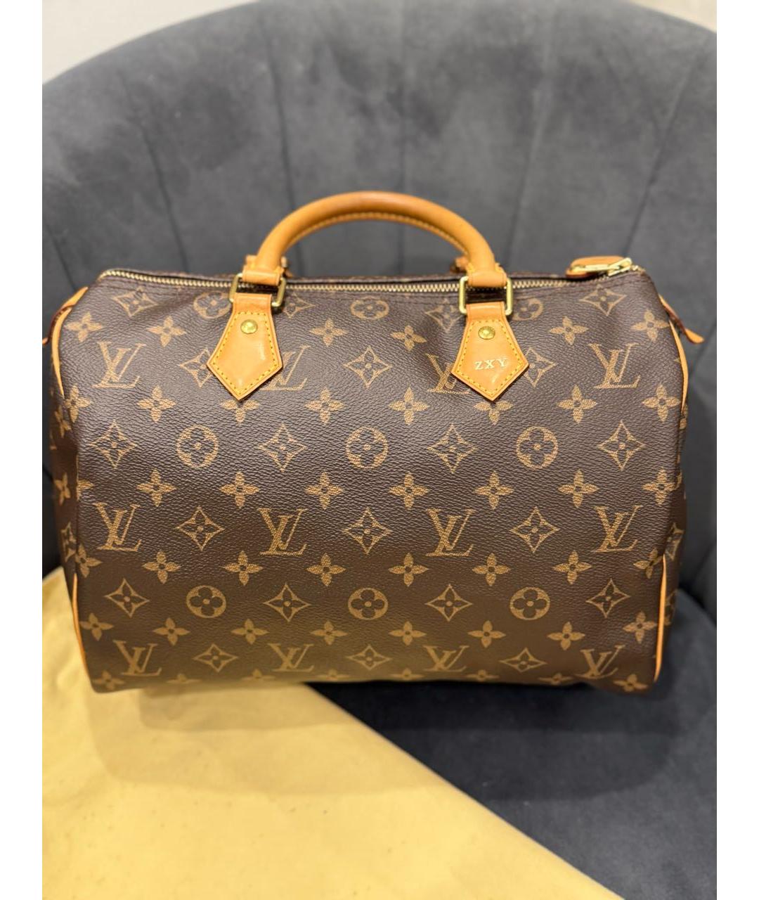 LOUIS VUITTON Коричневая сумка с короткими ручками, фото 2