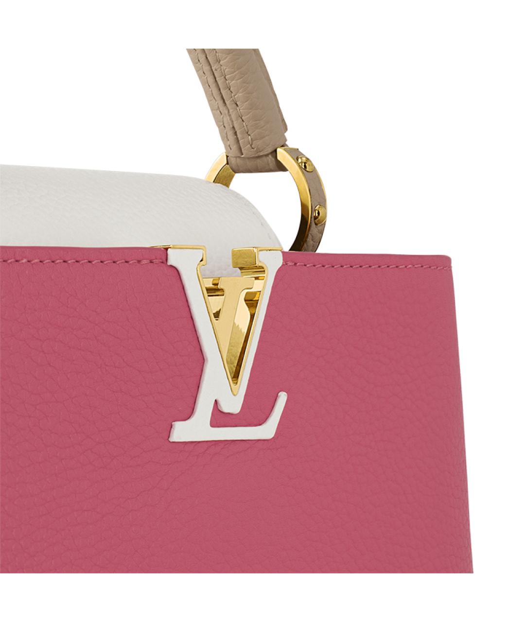 LOUIS VUITTON Розовая кожаная сумка с короткими ручками, фото 5