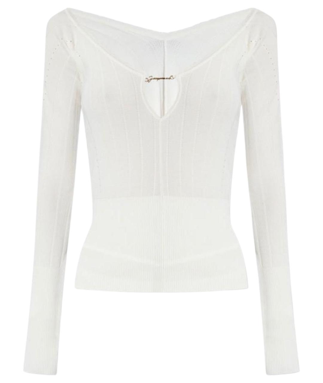 JACQUEMUS Белый хлопковый джемпер / свитер, фото 7