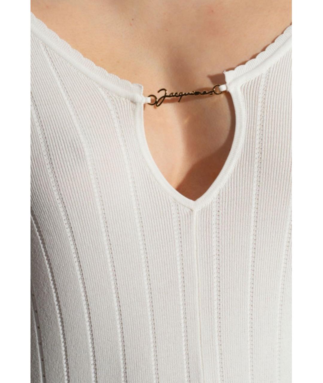 JACQUEMUS Белый хлопковый джемпер / свитер, фото 4