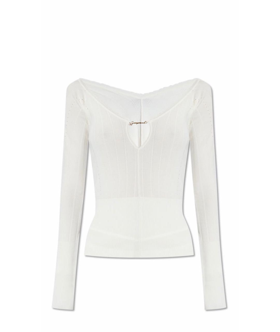 JACQUEMUS Белый хлопковый джемпер / свитер, фото 6