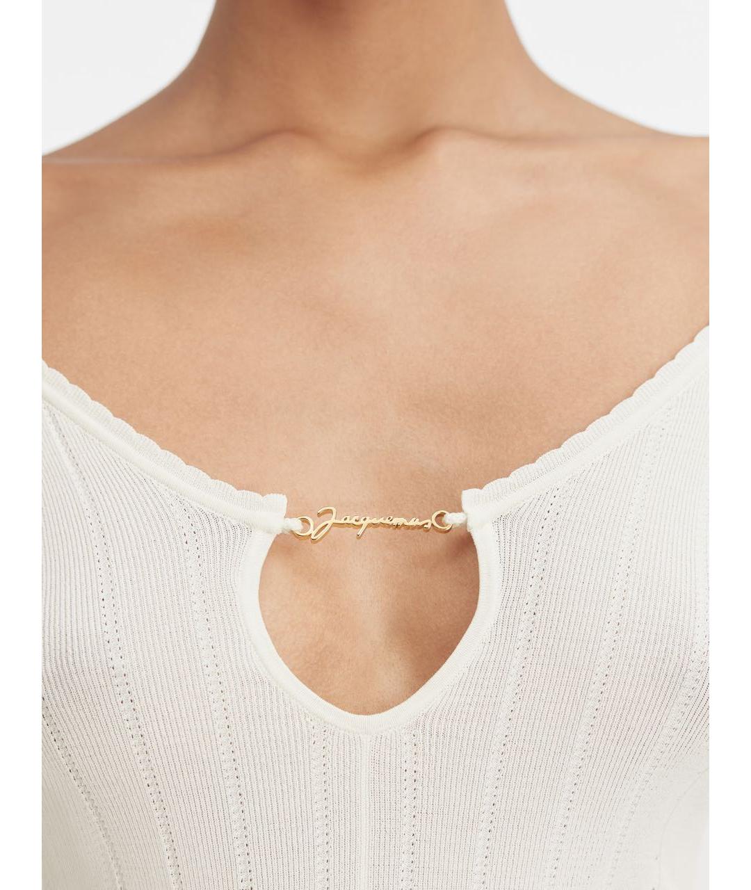 JACQUEMUS Белый хлопковый джемпер / свитер, фото 3