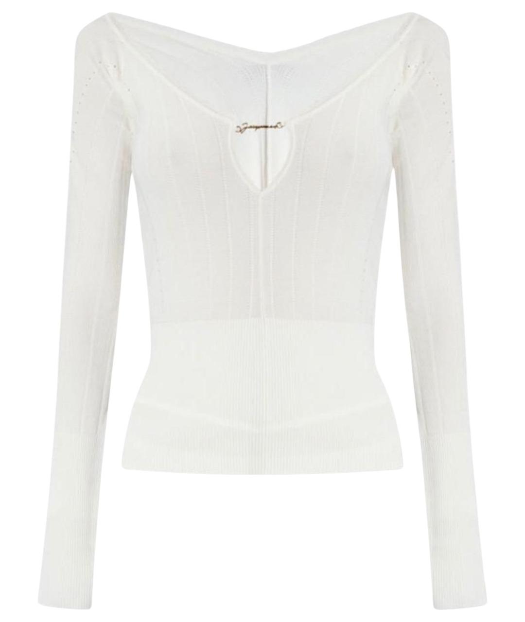 JACQUEMUS Белый хлопковый джемпер / свитер, фото 1