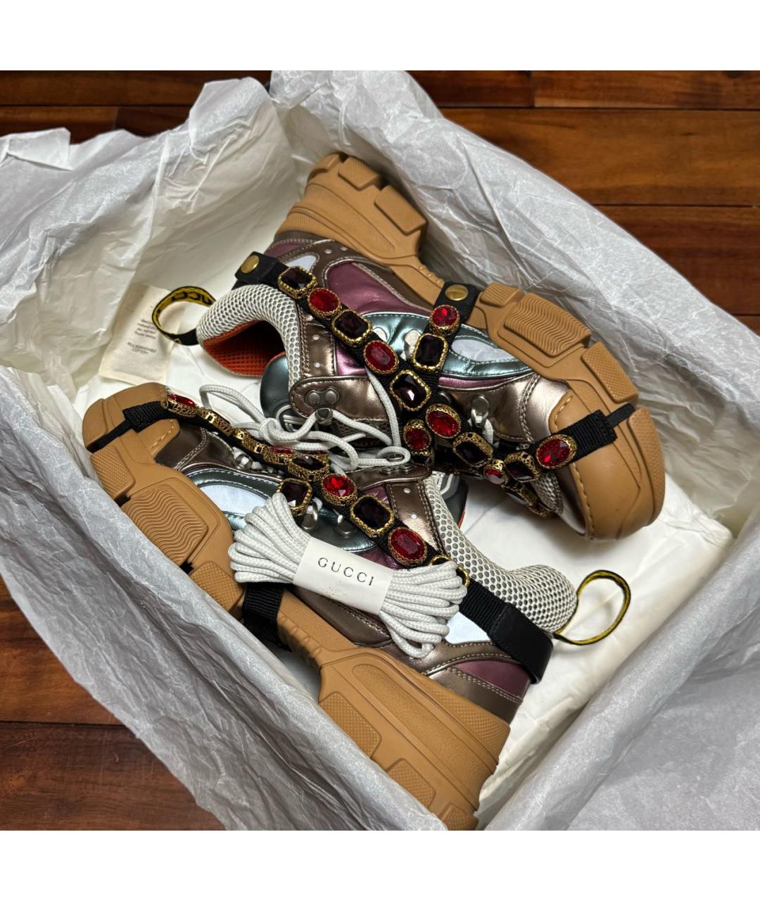 GUCCI Мульти текстильные кроссовки, фото 6