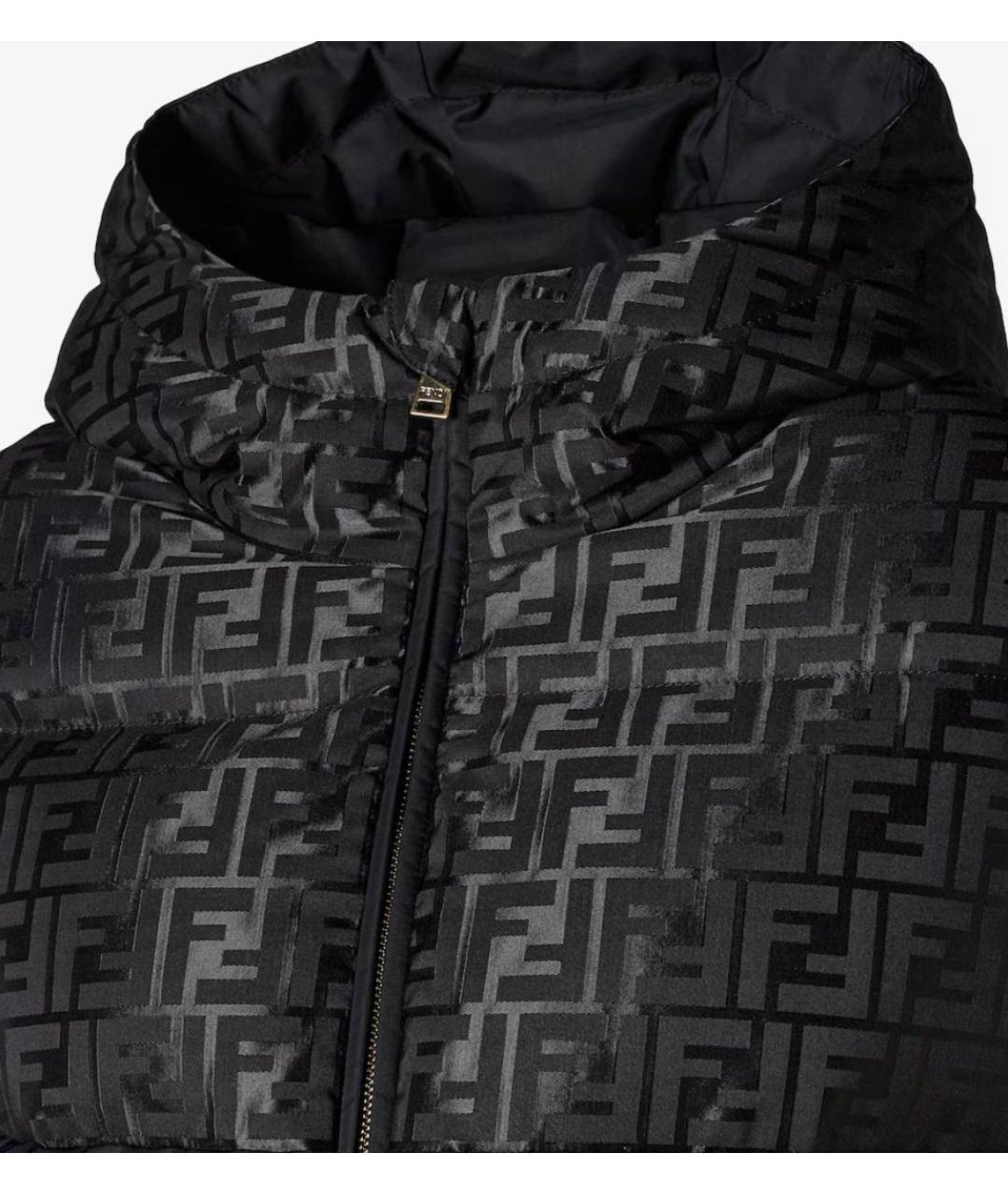 FENDI Черный полиэстеровый пуховик, фото 3