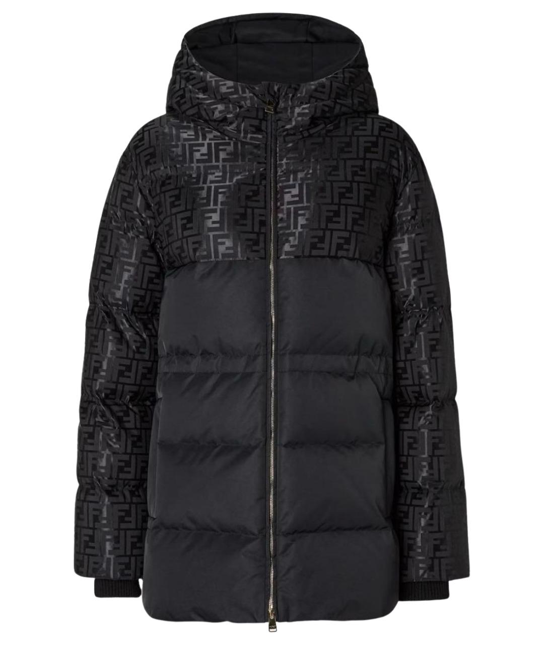 FENDI Черный полиэстеровый пуховик, фото 1