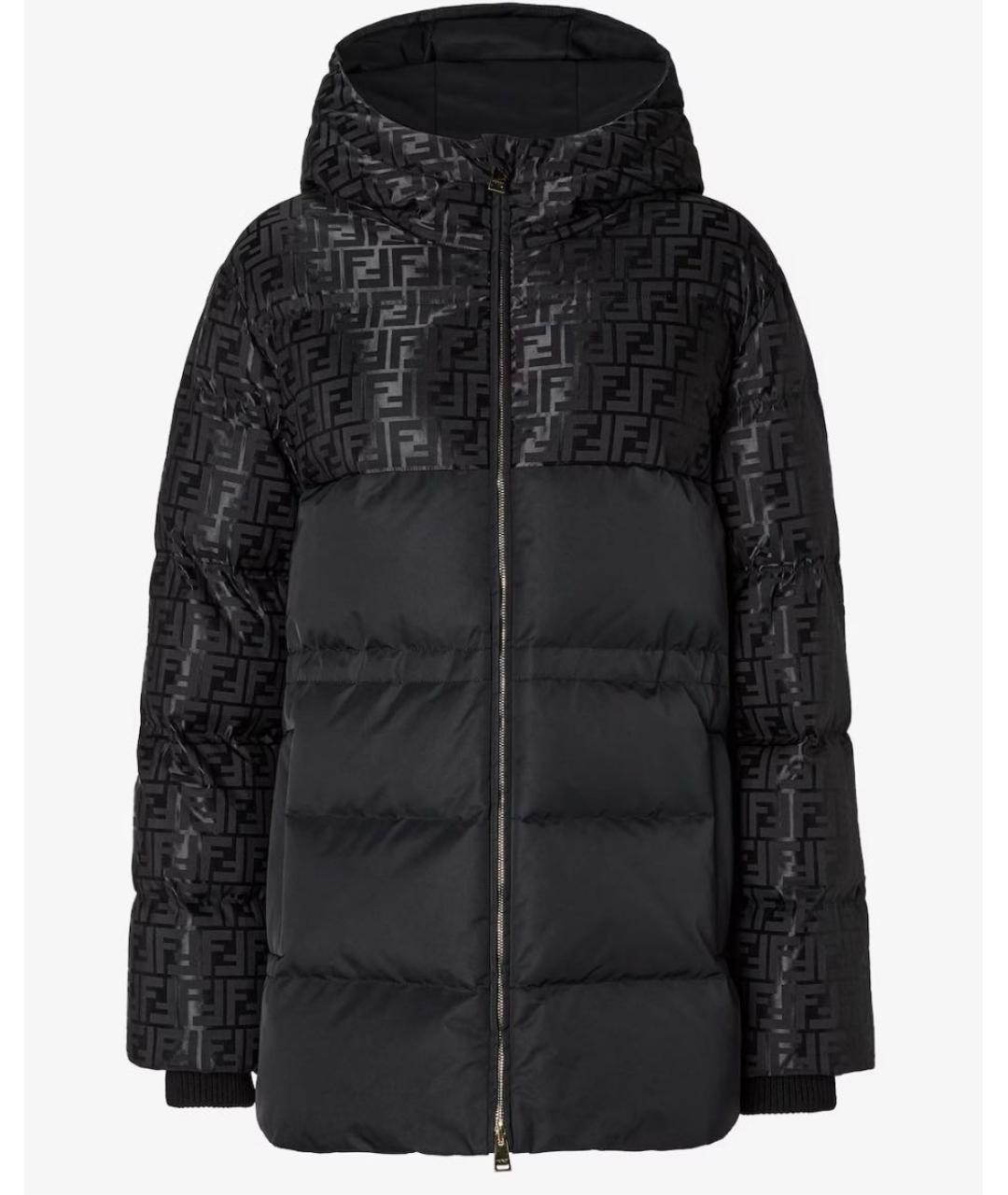 FENDI Черный полиэстеровый пуховик, фото 4