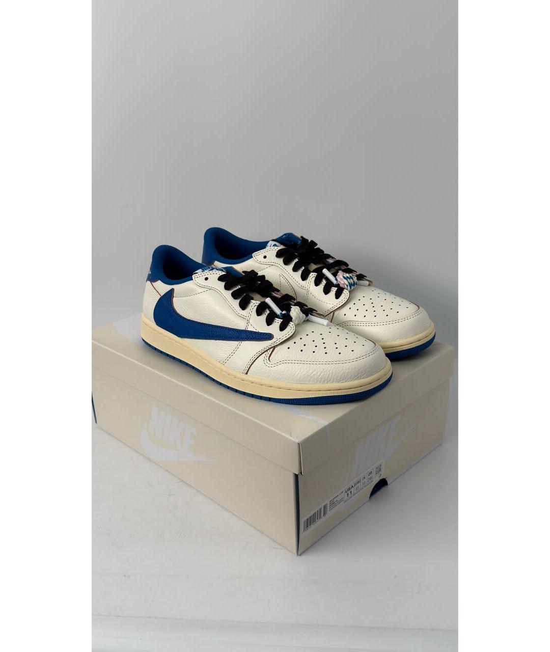 JORDAN Белые кожаные низкие кроссовки / кеды, фото 4