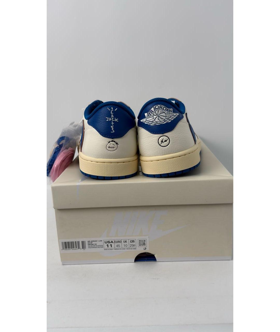 JORDAN Белые кожаные низкие кроссовки / кеды, фото 8