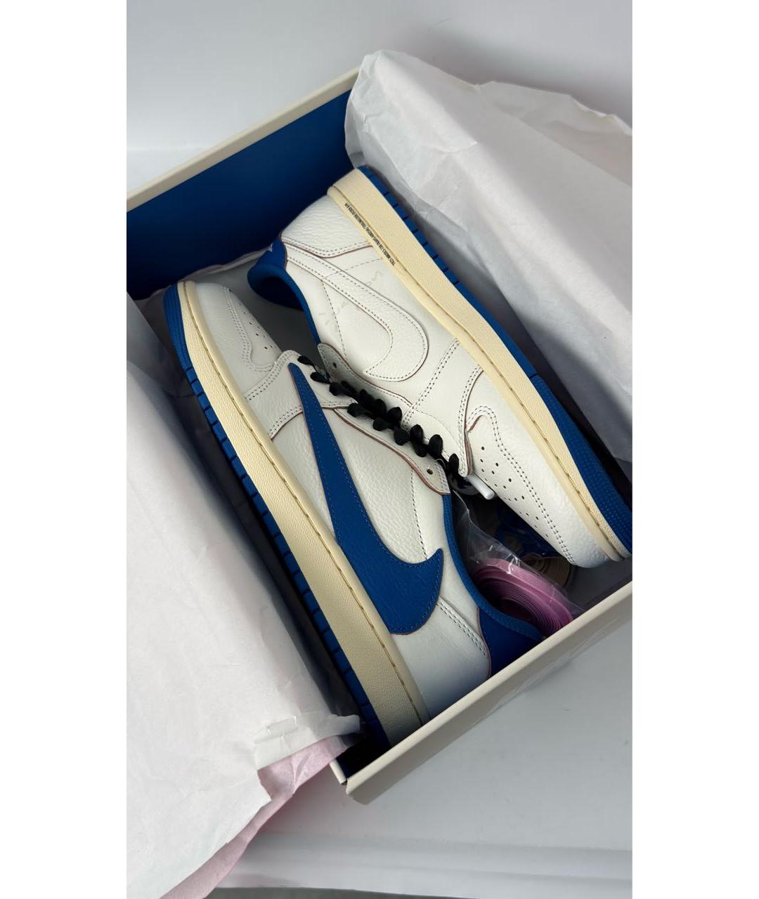 JORDAN Белые кожаные низкие кроссовки / кеды, фото 5