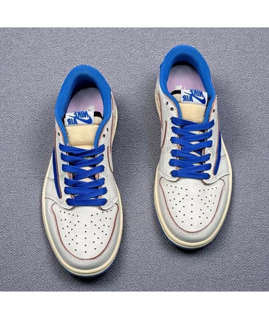 JORDAN Белые кожаные низкие кроссовки / кеды, фото 3