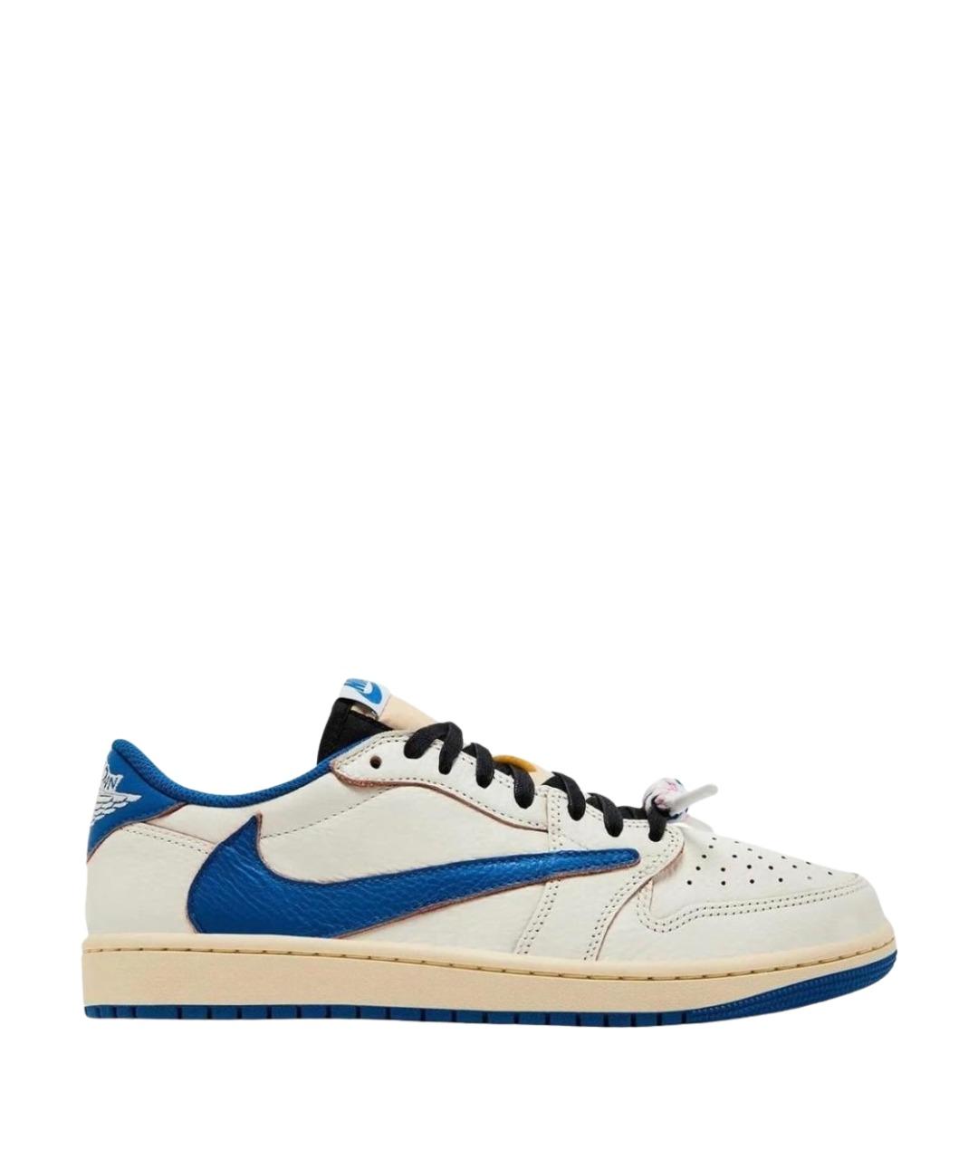 JORDAN Белые кожаные низкие кроссовки / кеды, фото 1