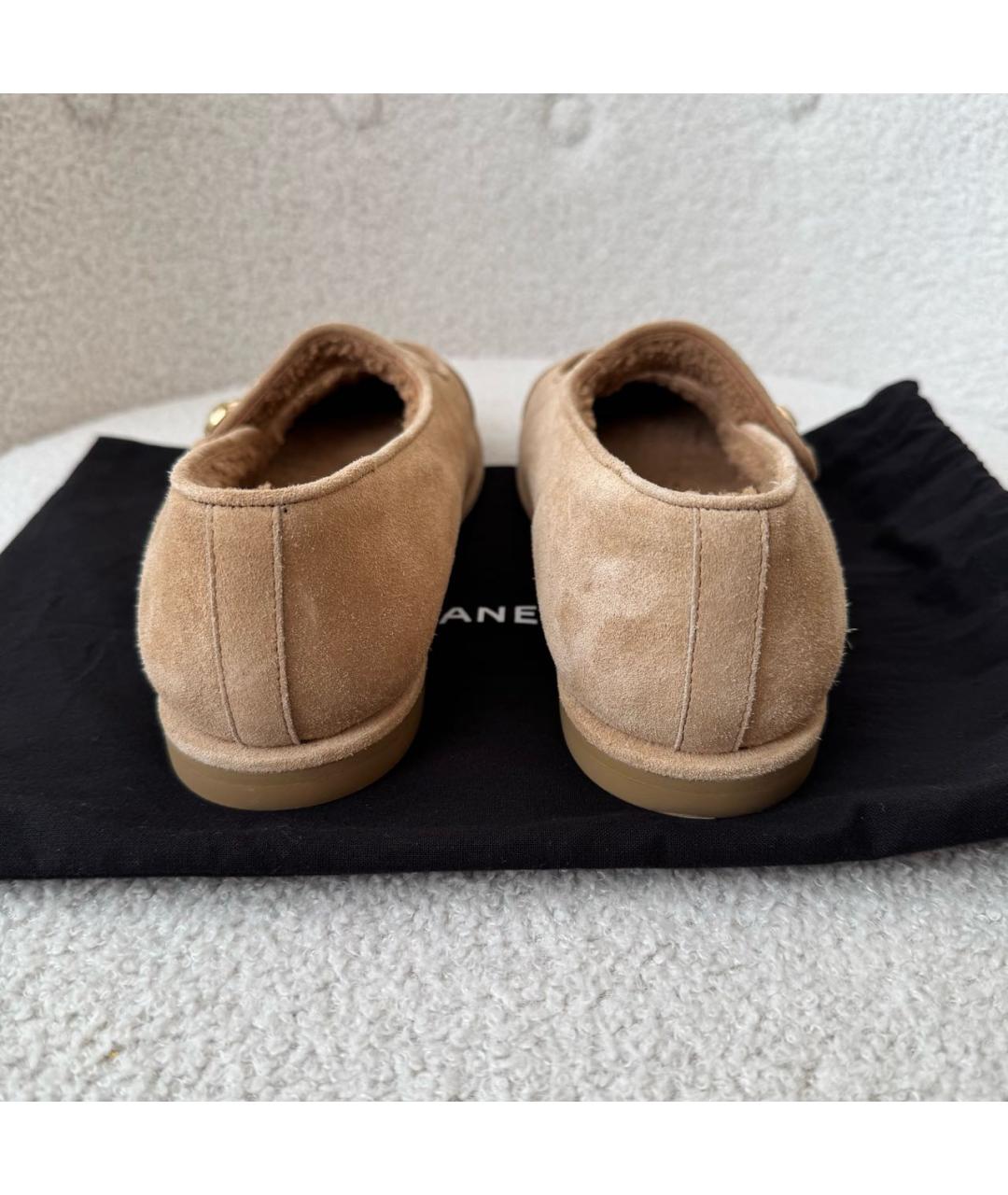 CHANEL Бежевые замшевые балетки, фото 4