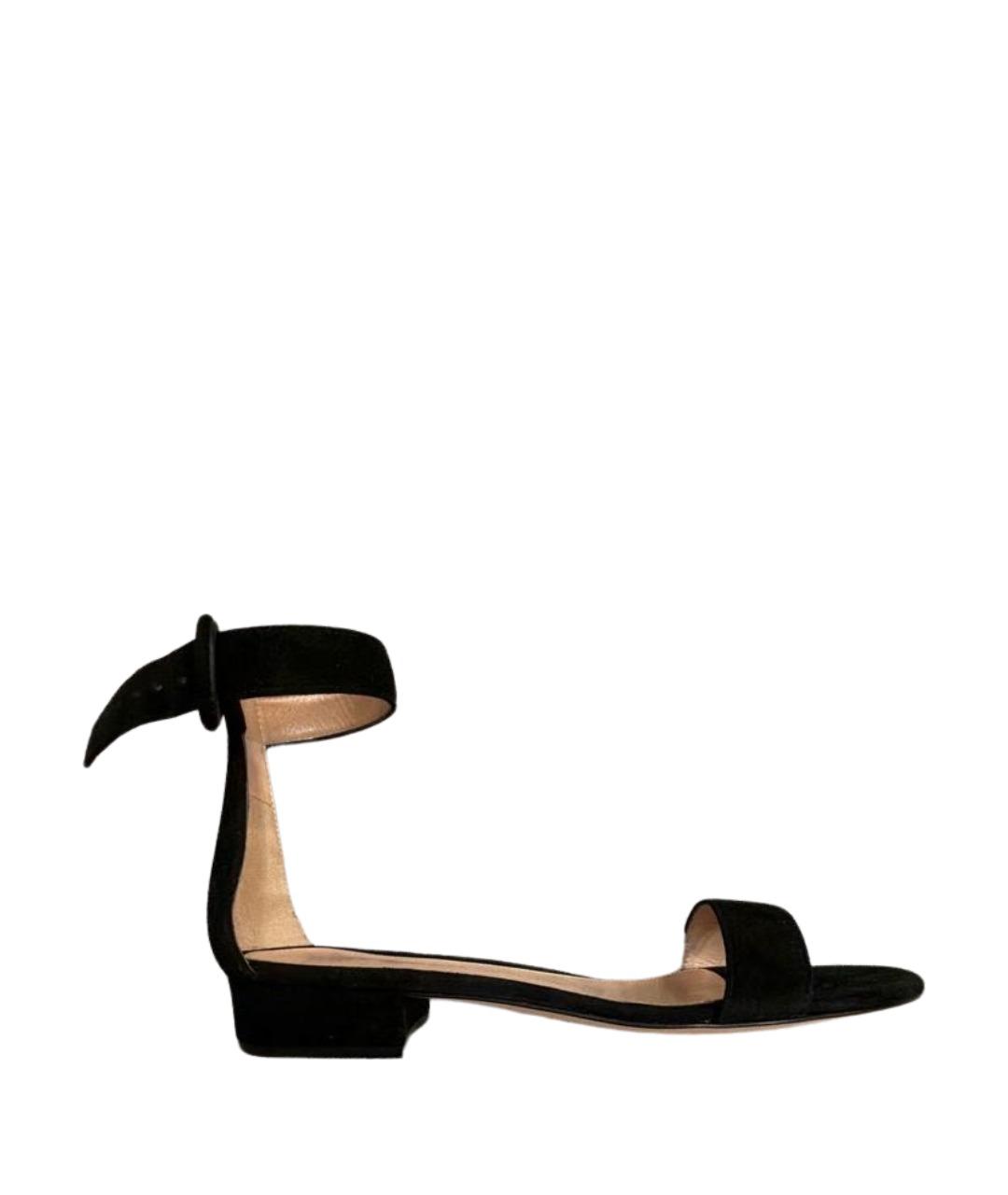 GIANVITO ROSSI Черные замшевые босоножки, фото 1