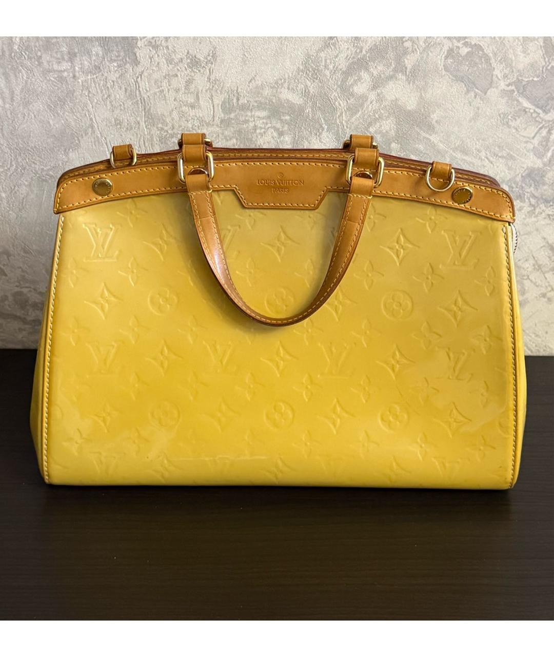 LOUIS VUITTON Желтая сумка тоут из лакированной кожи, фото 9