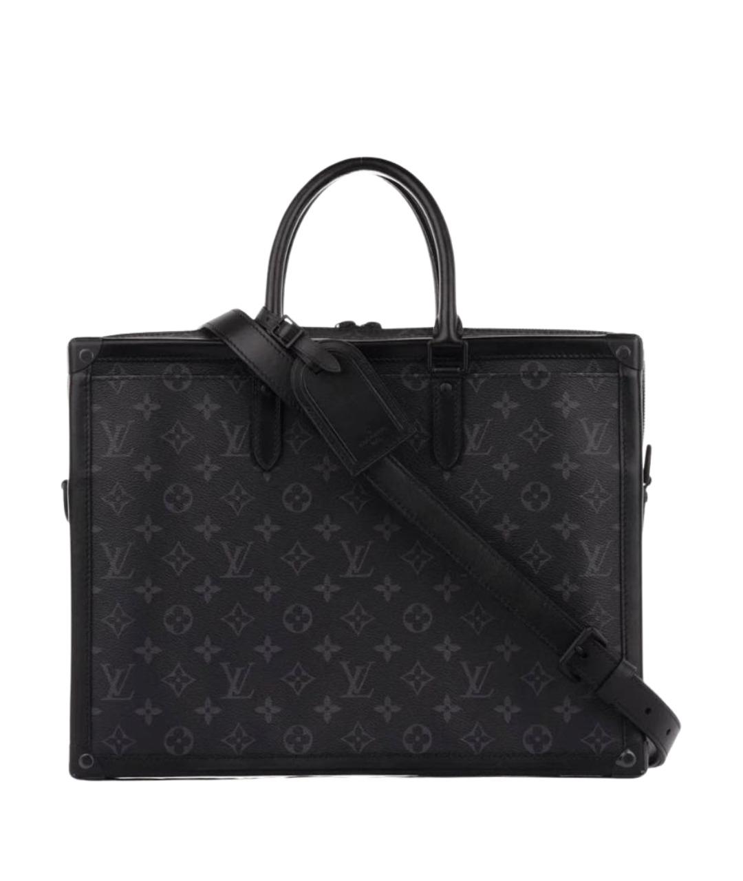 LOUIS VUITTON Черный кожаный портфель, фото 1