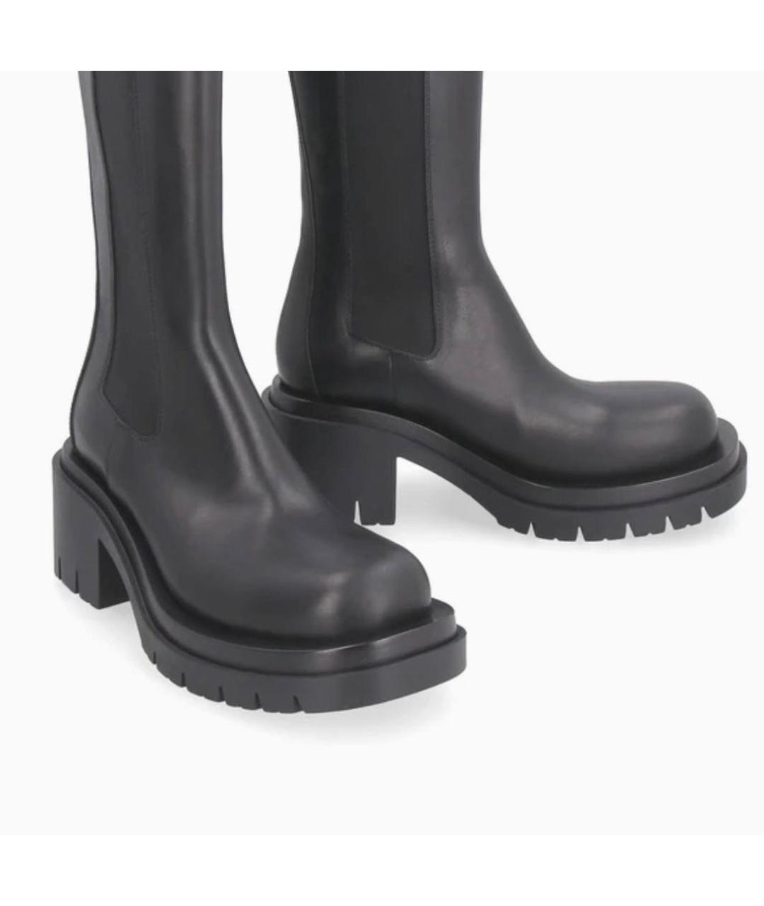 BOTTEGA VENETA Черные кожаные сапоги, фото 3