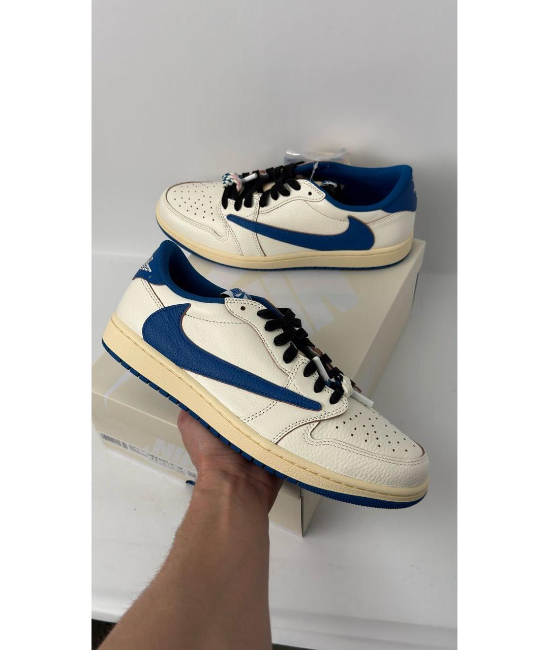 JORDAN Бежевые кожаные кроссовки, фото 6