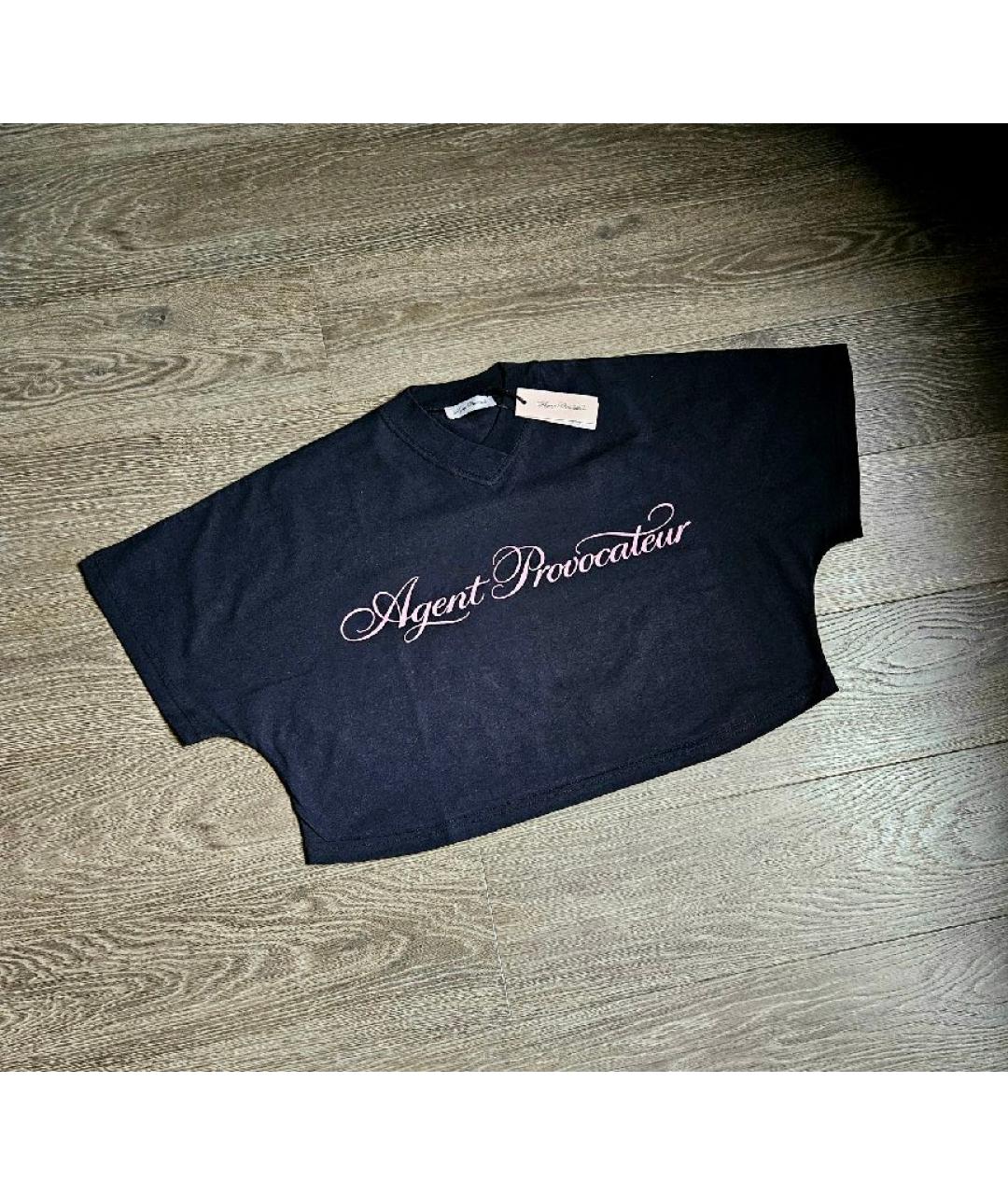 AGENT PROVOCATEUR Черная хлопковая футболка, фото 5
