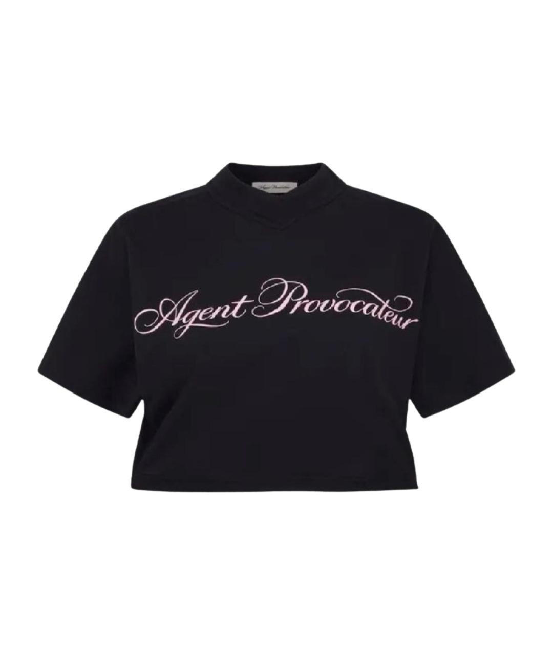 AGENT PROVOCATEUR Черная хлопковая футболка, фото 1