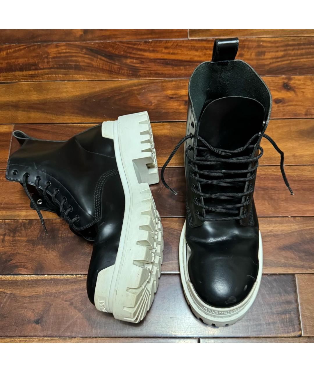 BALENCIAGA Белые кожаные высокие ботинки, фото 2