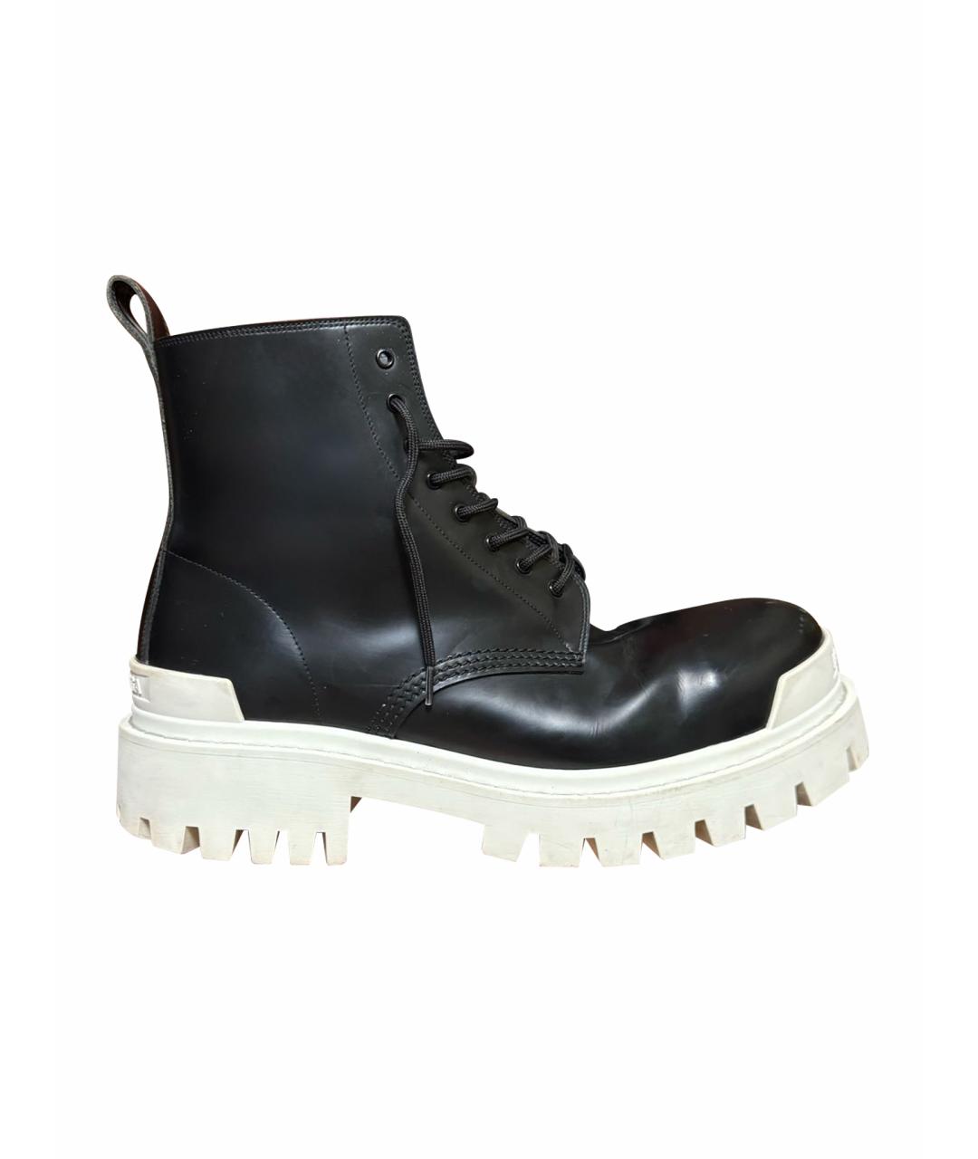 BALENCIAGA Белые кожаные высокие ботинки, фото 1