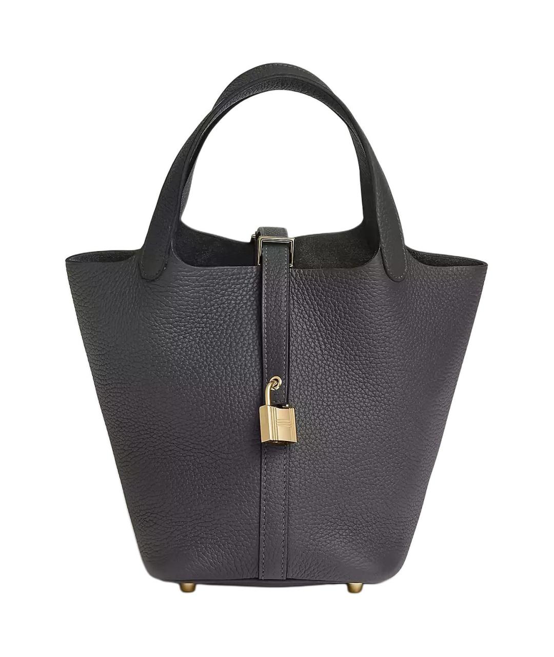 HERMES Серая кожаная сумка через плечо, фото 1