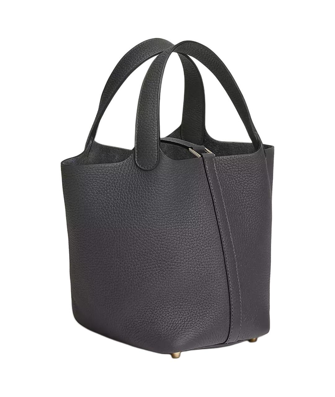 HERMES Серая кожаная сумка через плечо, фото 3