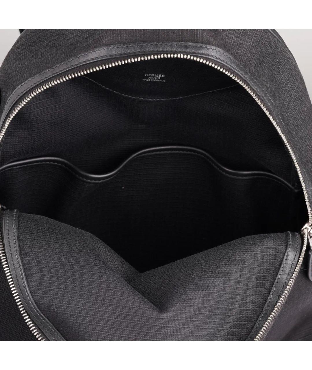 HERMES Черный кожаный рюкзак, фото 6