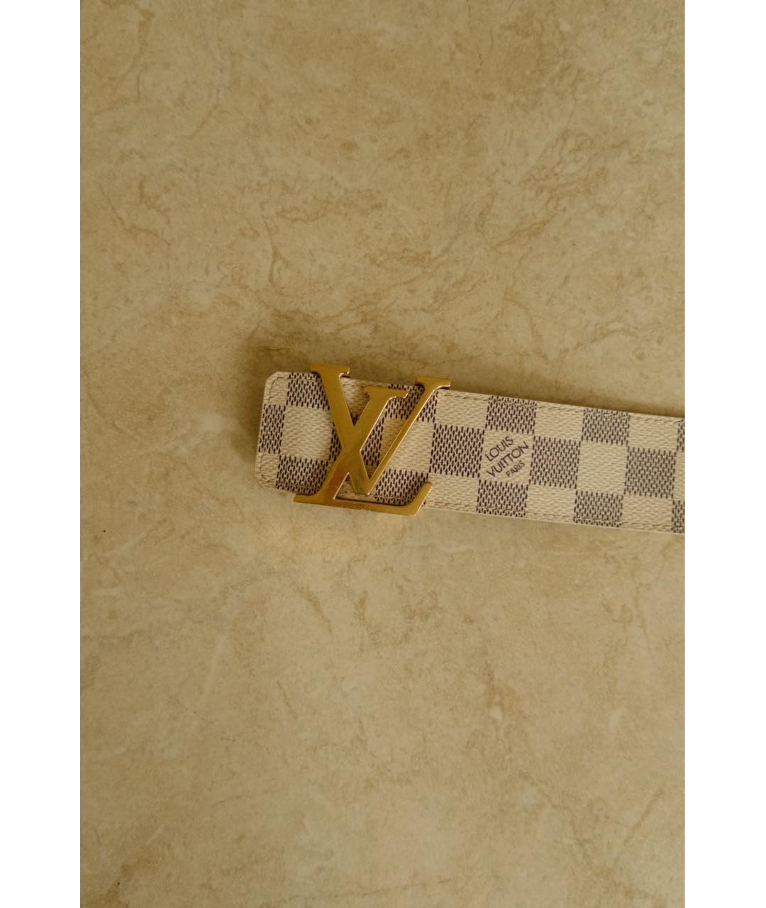 LOUIS VUITTON Бежевый кожаный ремень, фото 6