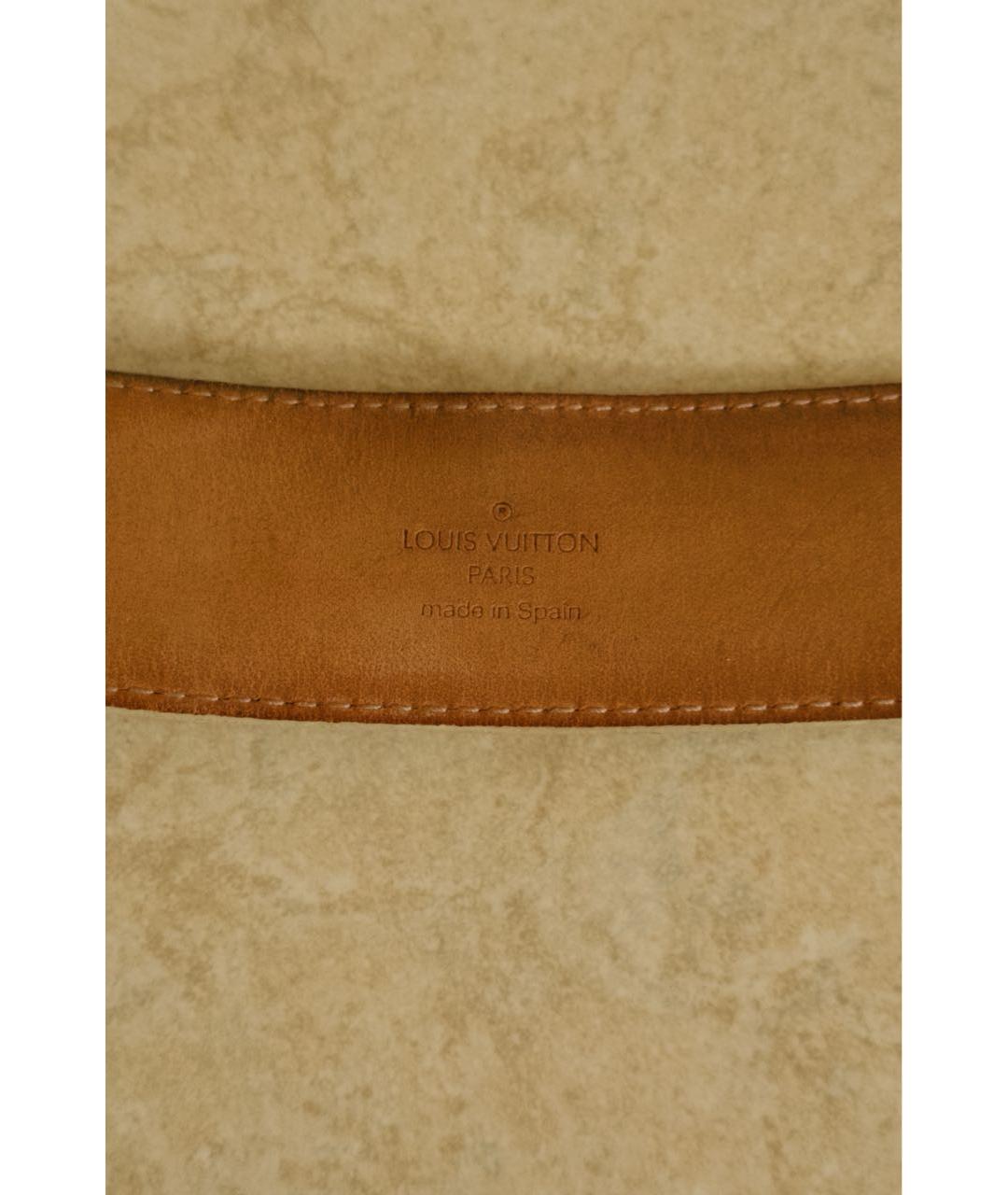 LOUIS VUITTON Бежевый кожаный ремень, фото 4