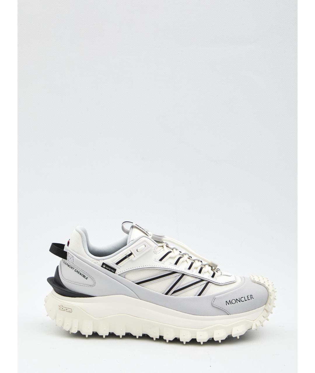 MONCLER Серые синтетические низкие кроссовки / кеды, фото 6