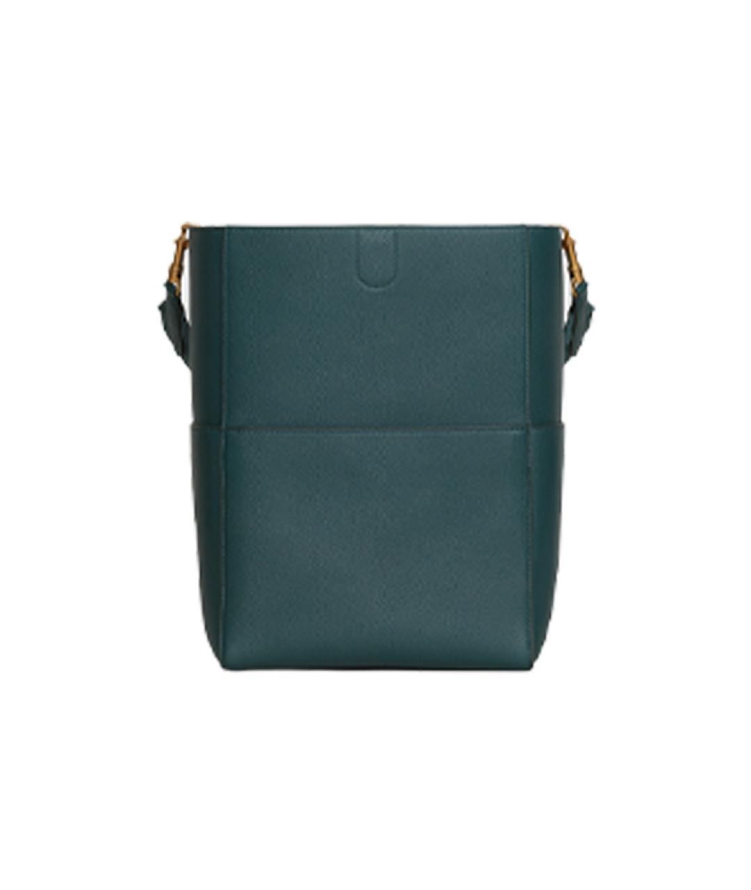 CELINE Зеленая кожаная сумка через плечо, фото 3