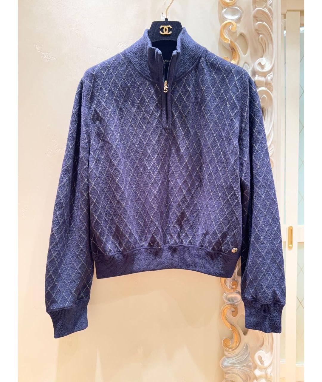 CHANEL Темно-синий хлопковый джемпер / свитер, фото 8