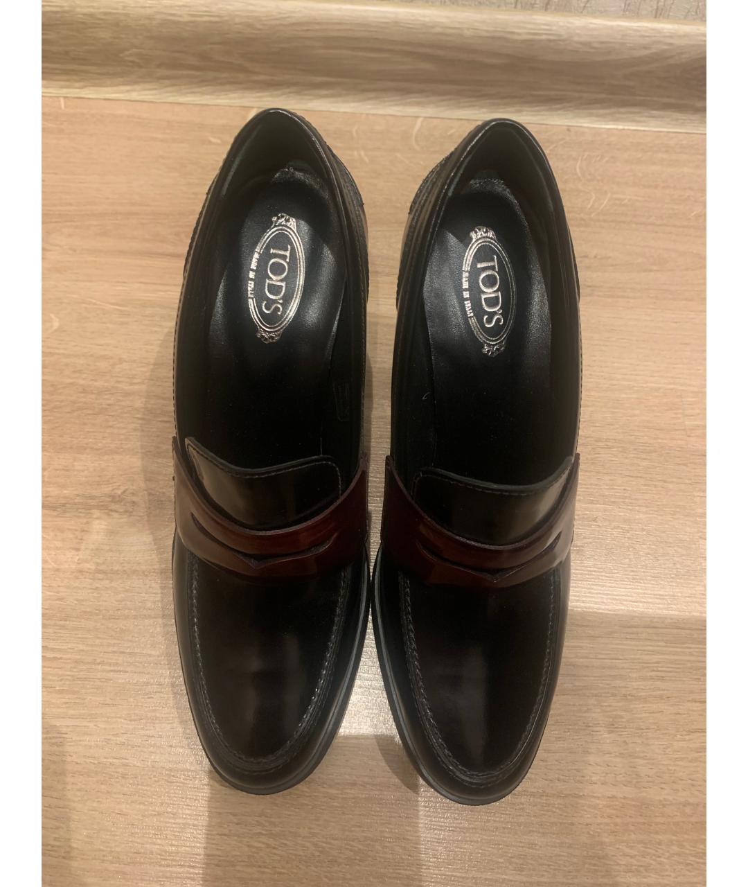 TOD'S Черные кожаные туфли, фото 2