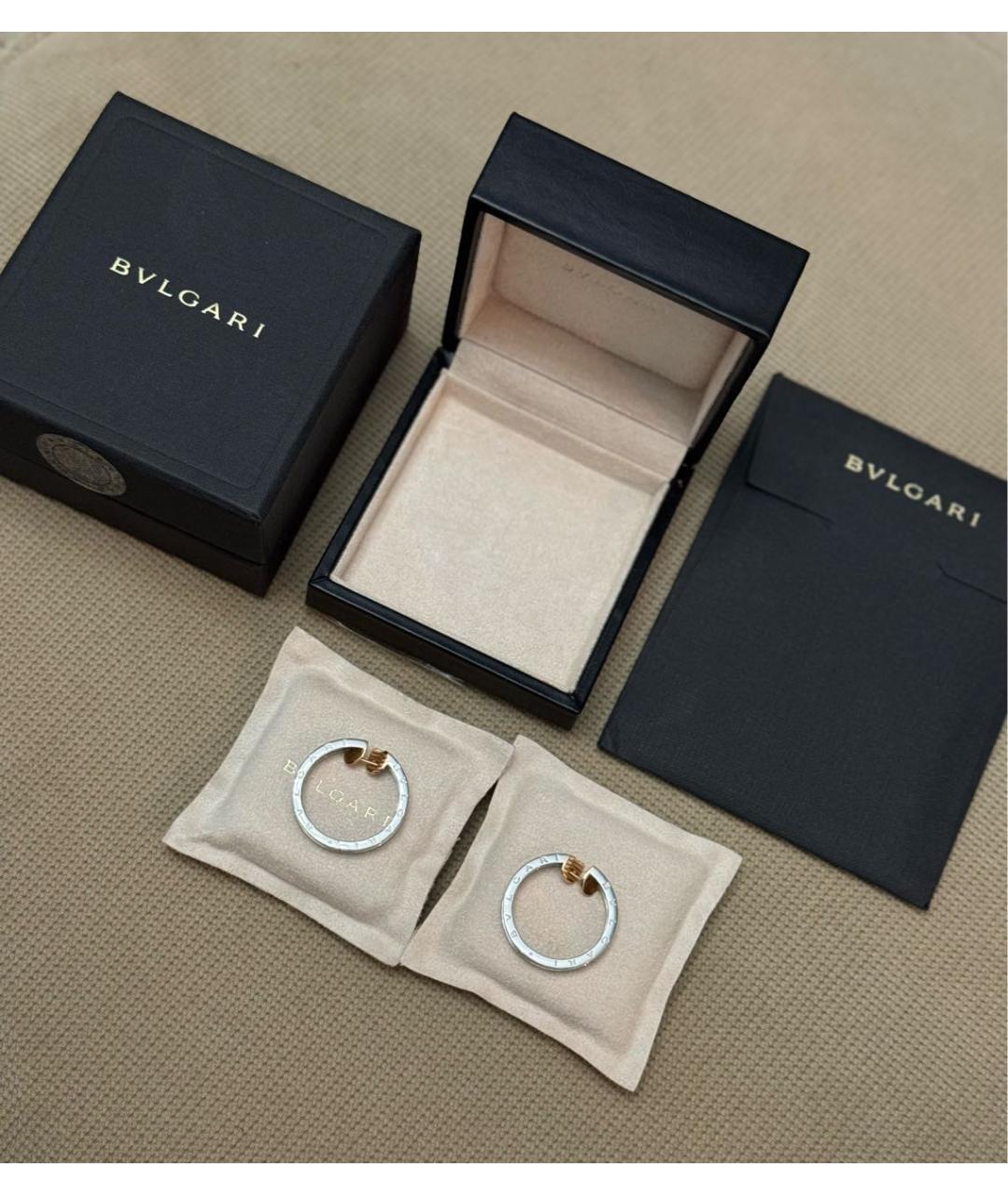 BVLGARI Белые серьги из розового золота, фото 2