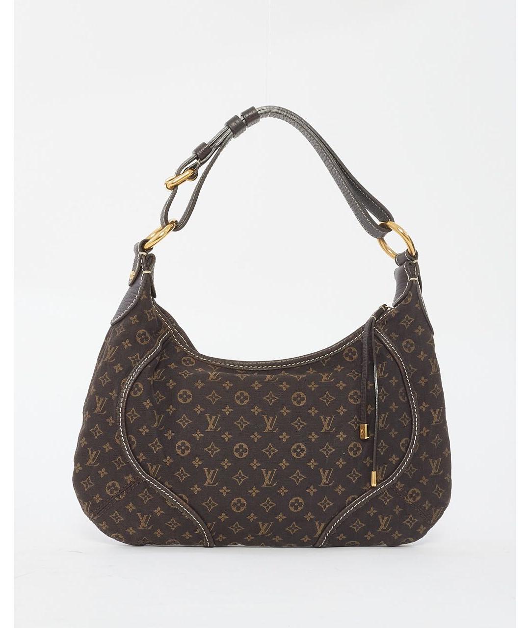 LOUIS VUITTON Коричневая тканевая сумка с короткими ручками, фото 9