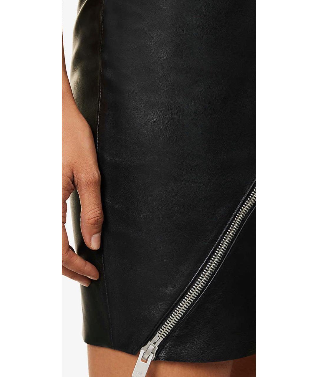 HELIOT EMIL Черное кожаное коктейльное платье, фото 4