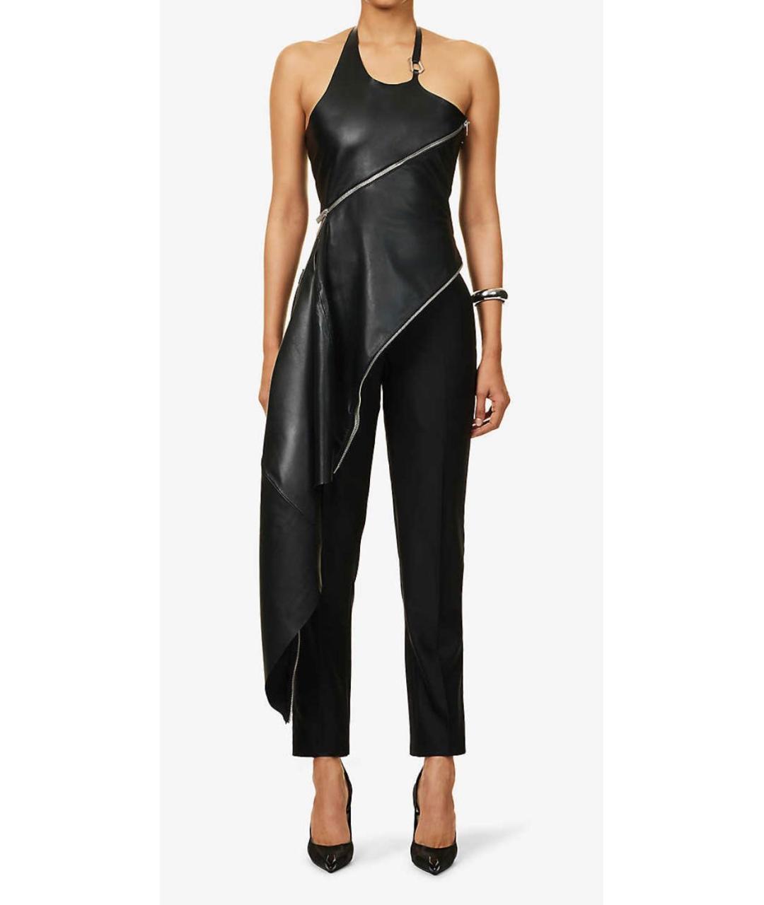HELIOT EMIL Черное кожаное коктейльное платье, фото 5