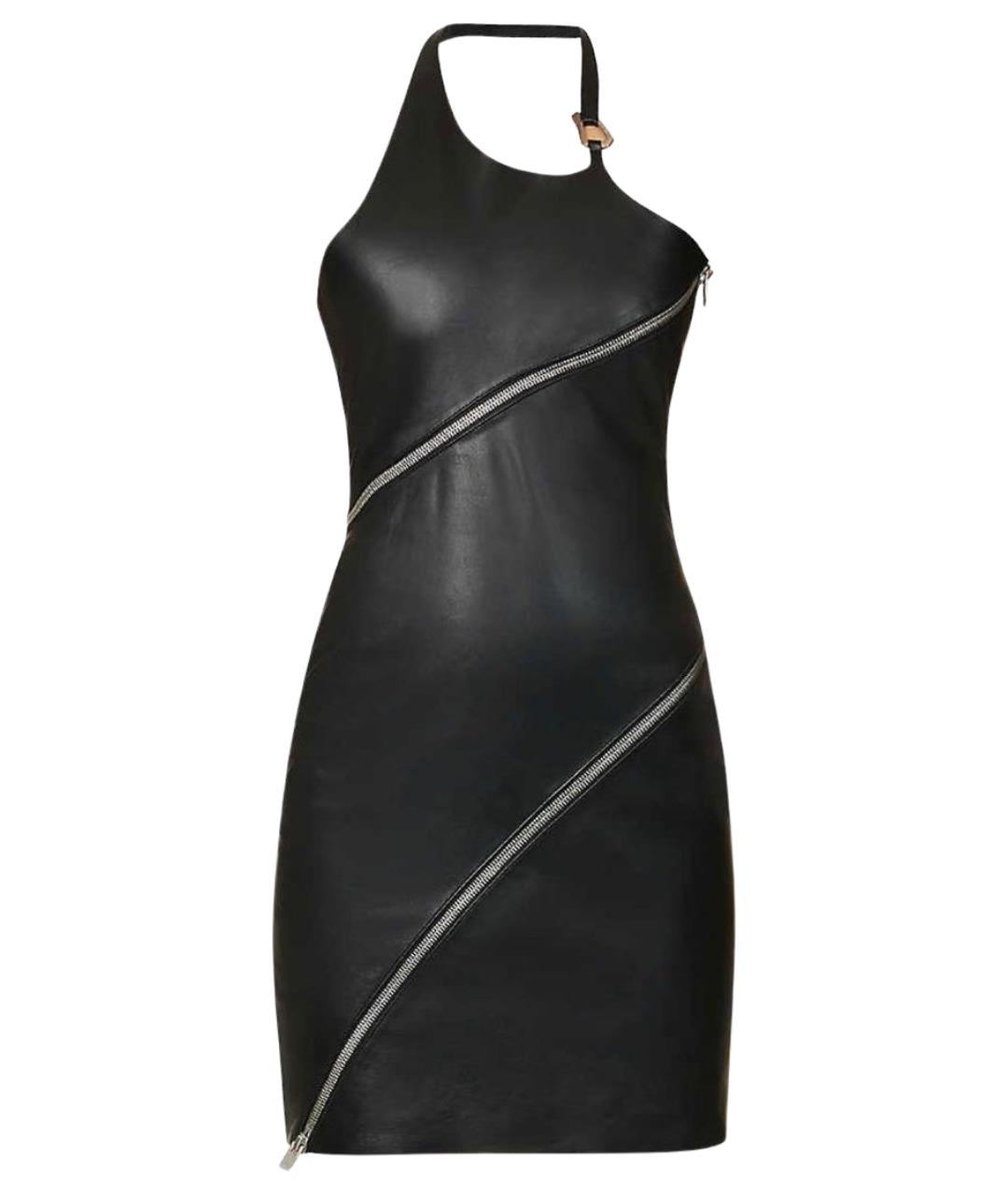 HELIOT EMIL Черное кожаное коктейльное платье, фото 1