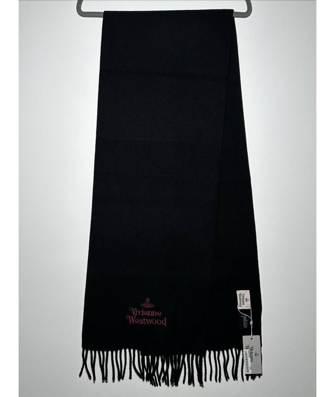 VIVIENNE WESTWOOD Черный шерстяной шарф, фото 3