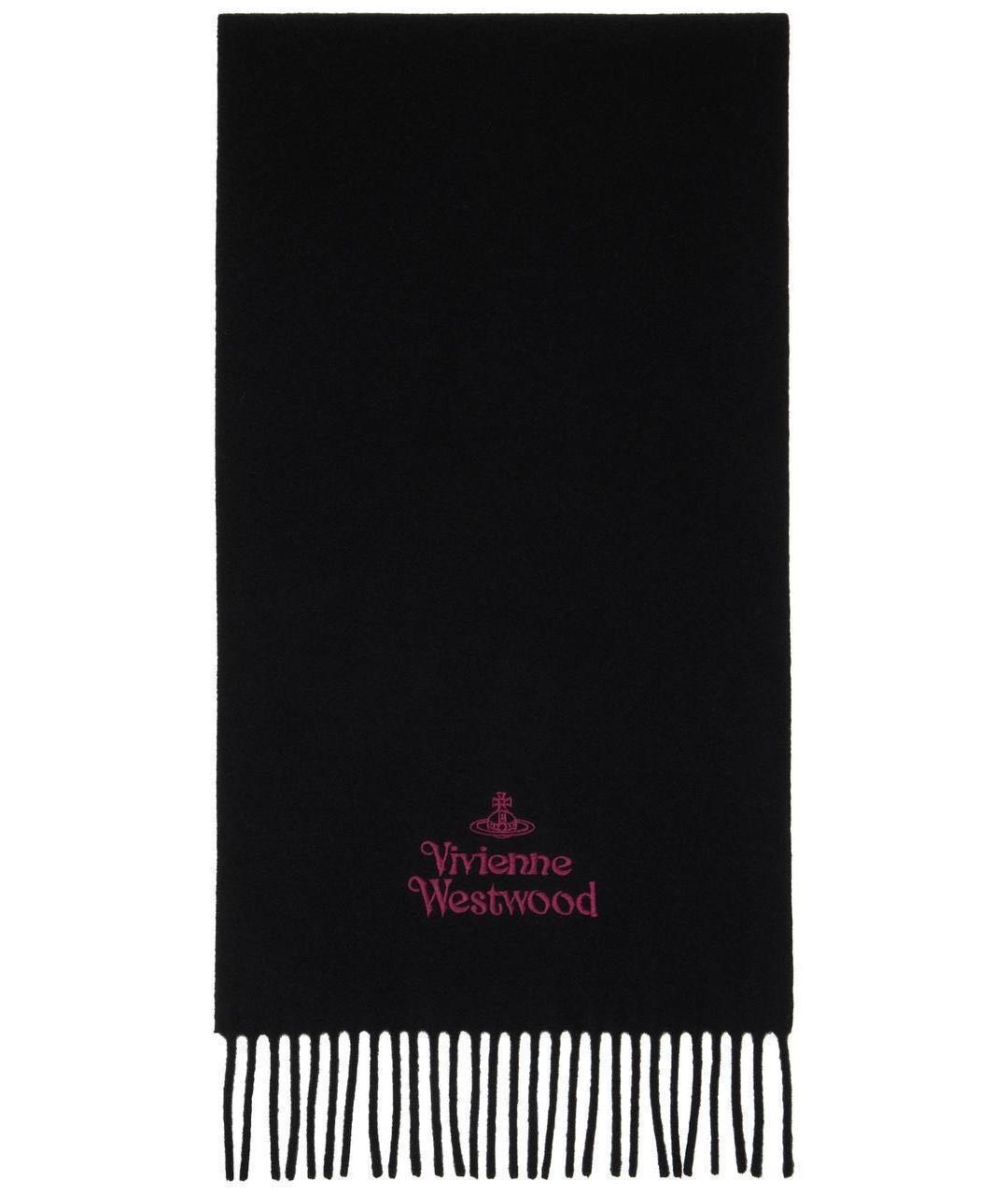 VIVIENNE WESTWOOD Черный шерстяной шарф, фото 4