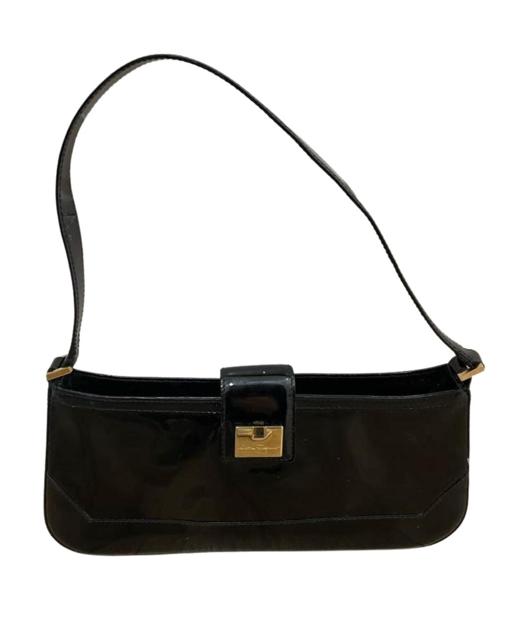 FERRAGAMO Черная кожаная сумка с короткими ручками, фото 1