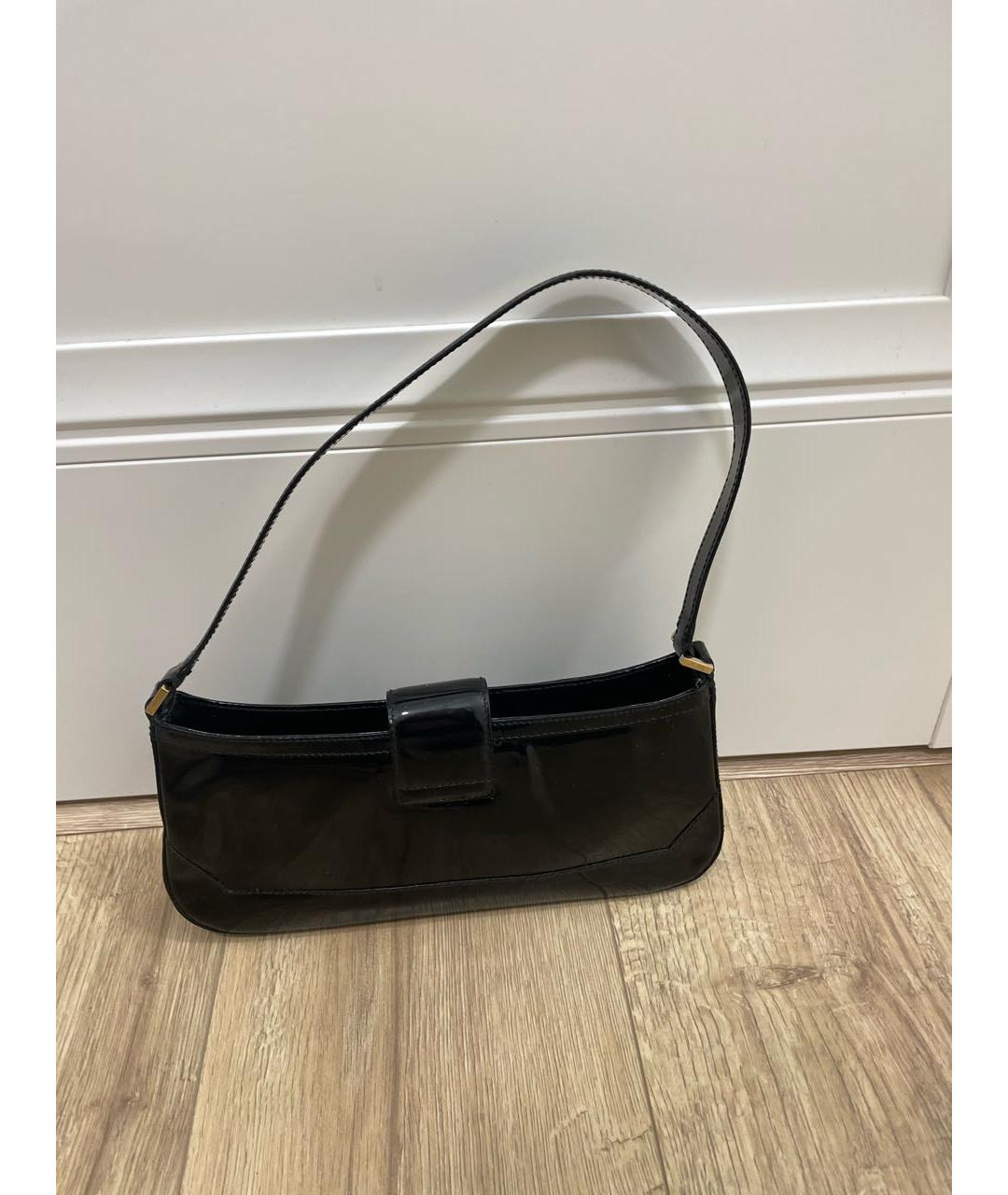 FERRAGAMO Черная кожаная сумка с короткими ручками, фото 3