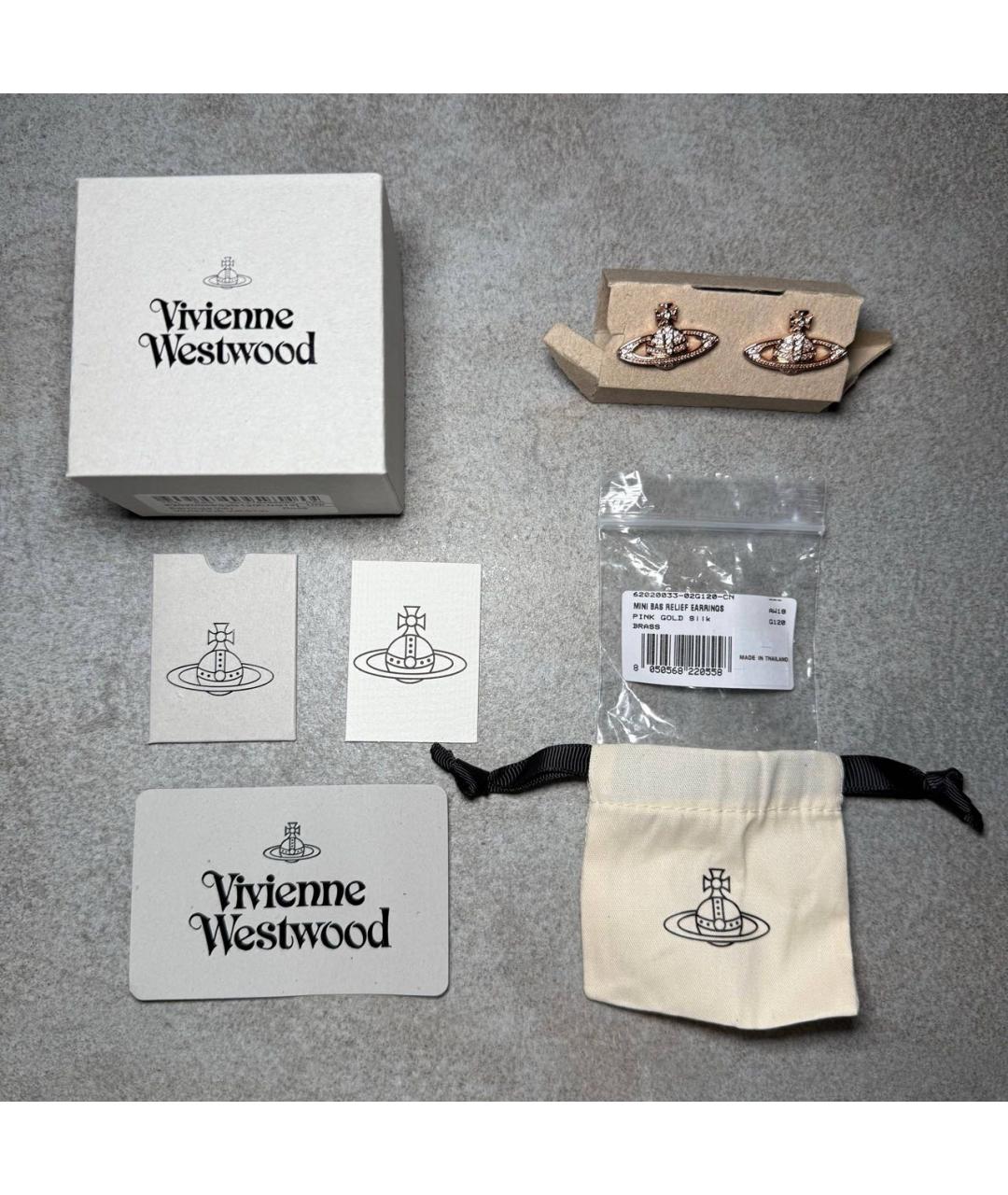 VIVIENNE WESTWOOD Золотые металлические серьги, фото 8