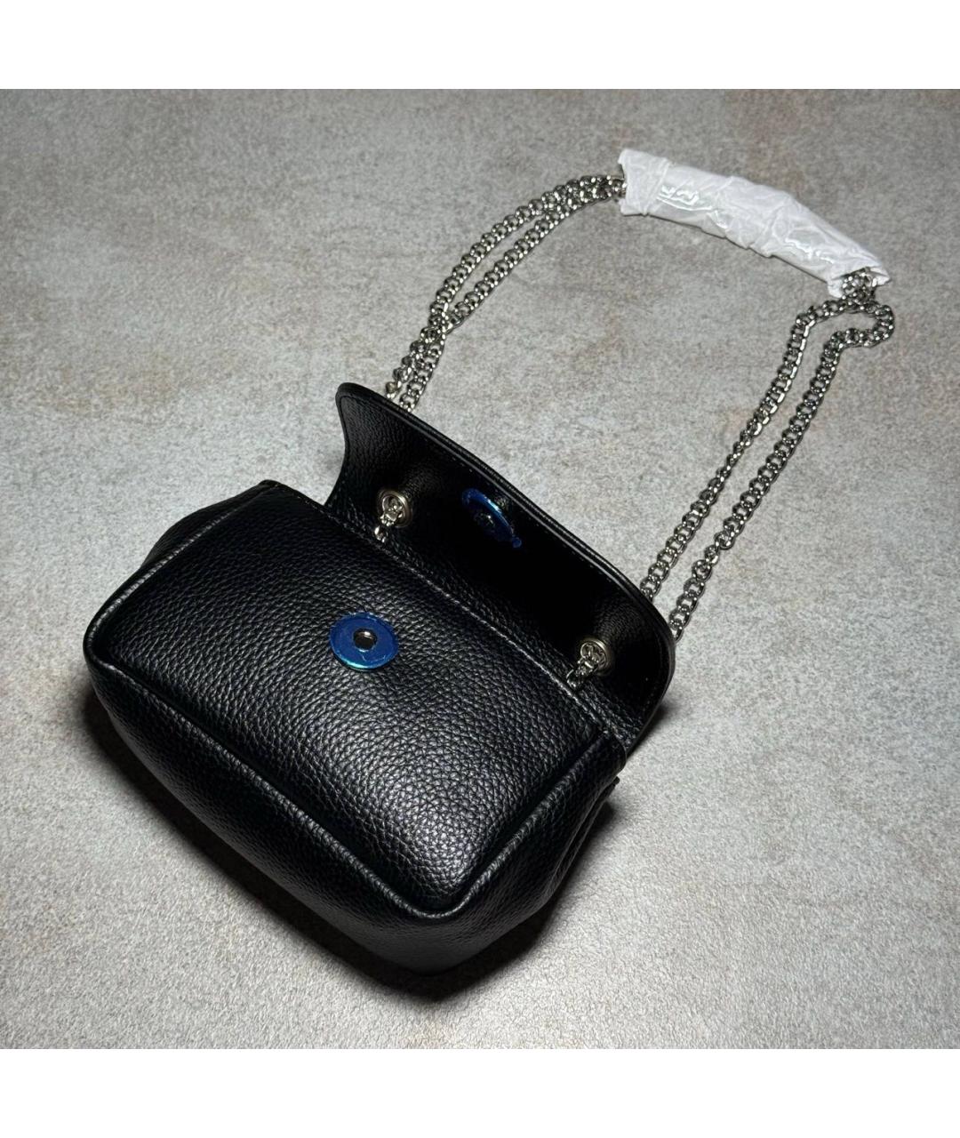 VIVIENNE WESTWOOD Черная кожаная сумка через плечо, фото 7