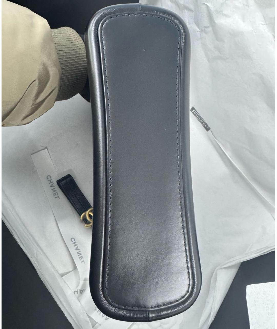 CHANEL Черная кожаная сумка через плечо, фото 4