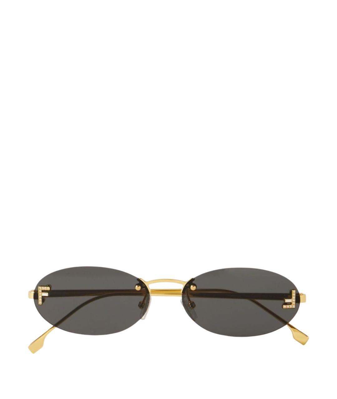 FENDI Черные металлические солнцезащитные очки, фото 1