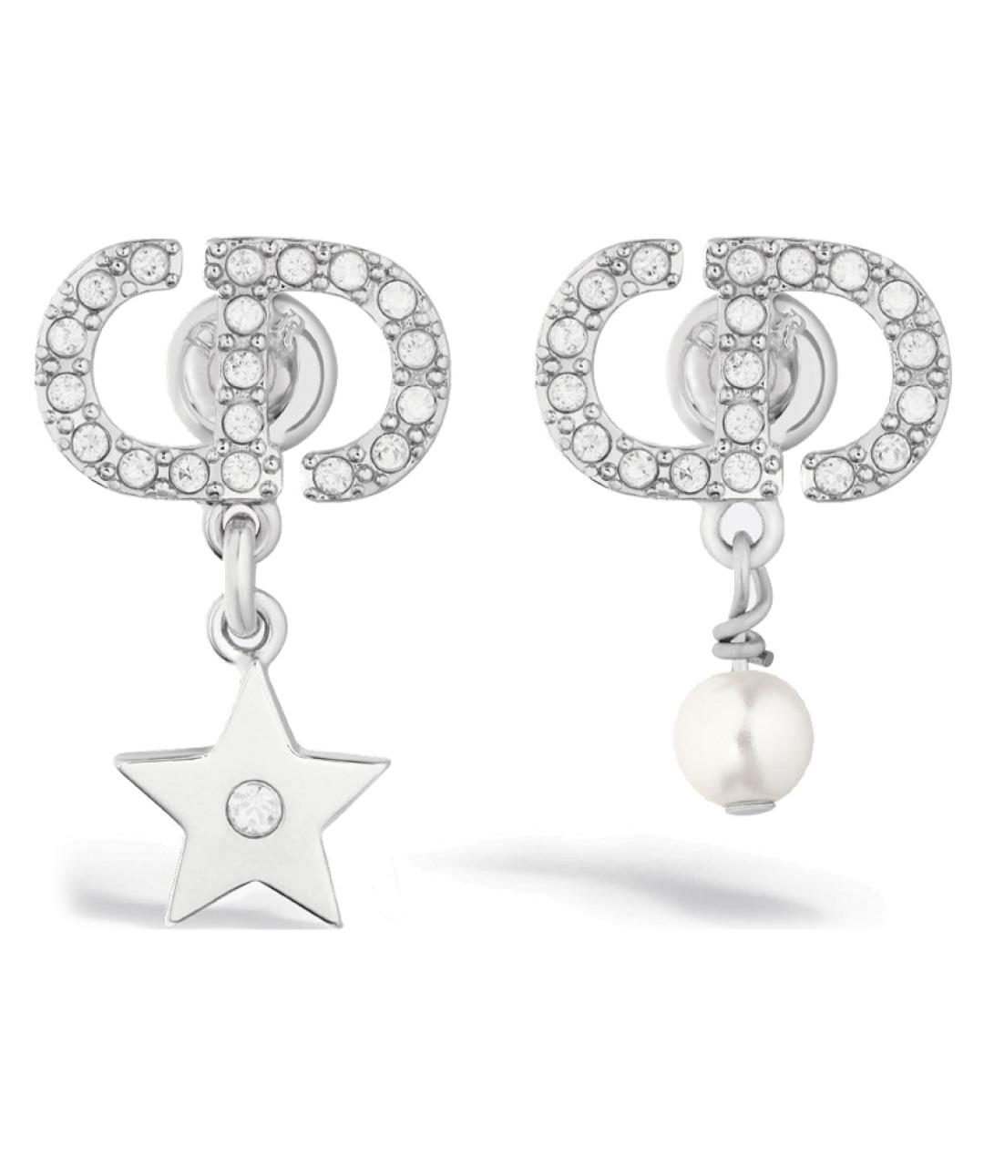 CHRISTIAN DIOR Серебряные металлические серьги, фото 1